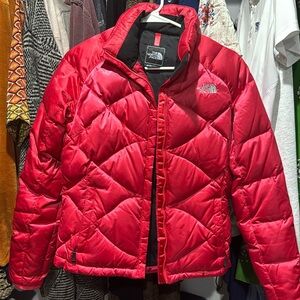 Great Used condition size small red northface puffer jacket